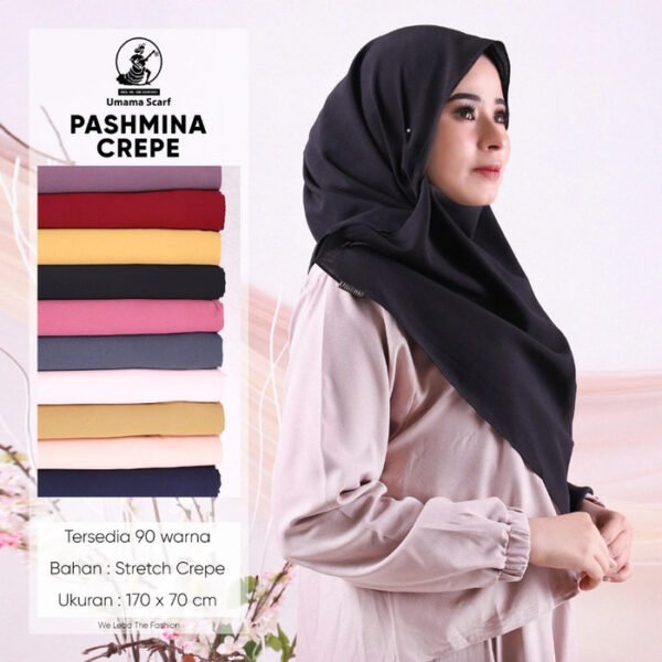 Hijab Pashmina Crepe 8 Solid Colours